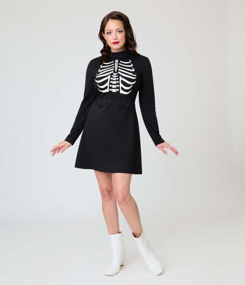 1960s Mock Turtleneck Fit & Flare Dress