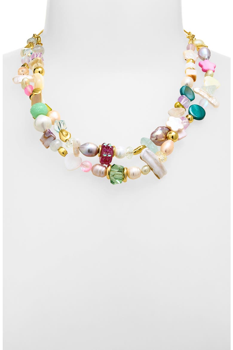 Freshwater Pearl & Crystal Choker, Main, color, PASTEL MULTI