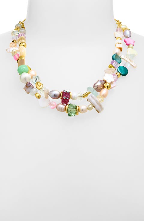 Freshwater Pearl & Crystal Choker