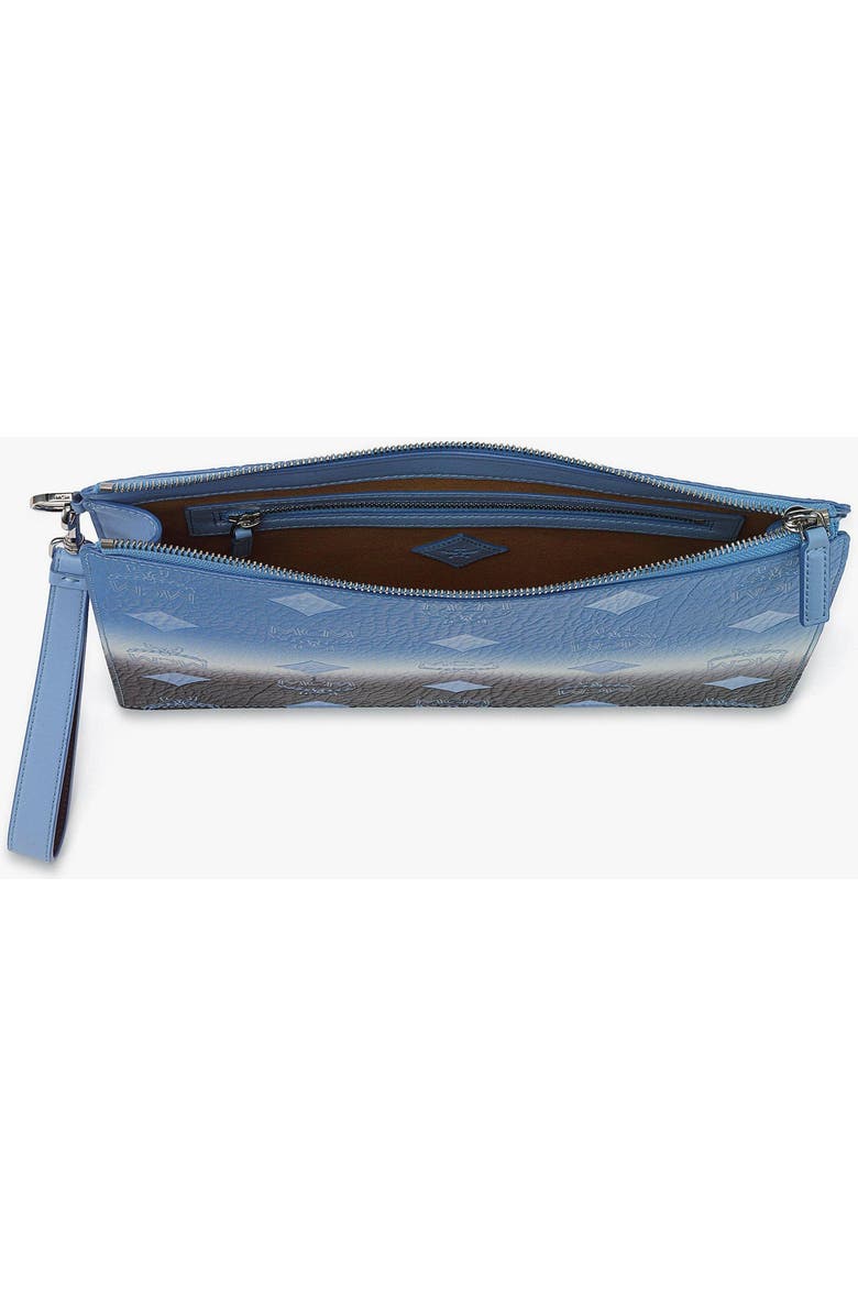 MCM Small Aren Wristlet Pouch in Gradation Visetos, Alternate, color, Della Robbia Blue