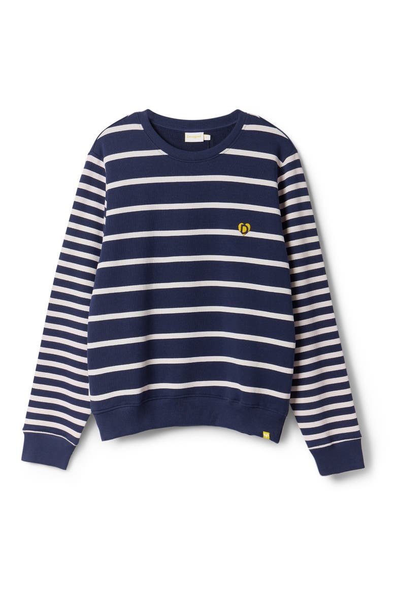 Marlon Stripe Cotton Sweatshirt, Alternate, color, BLUE