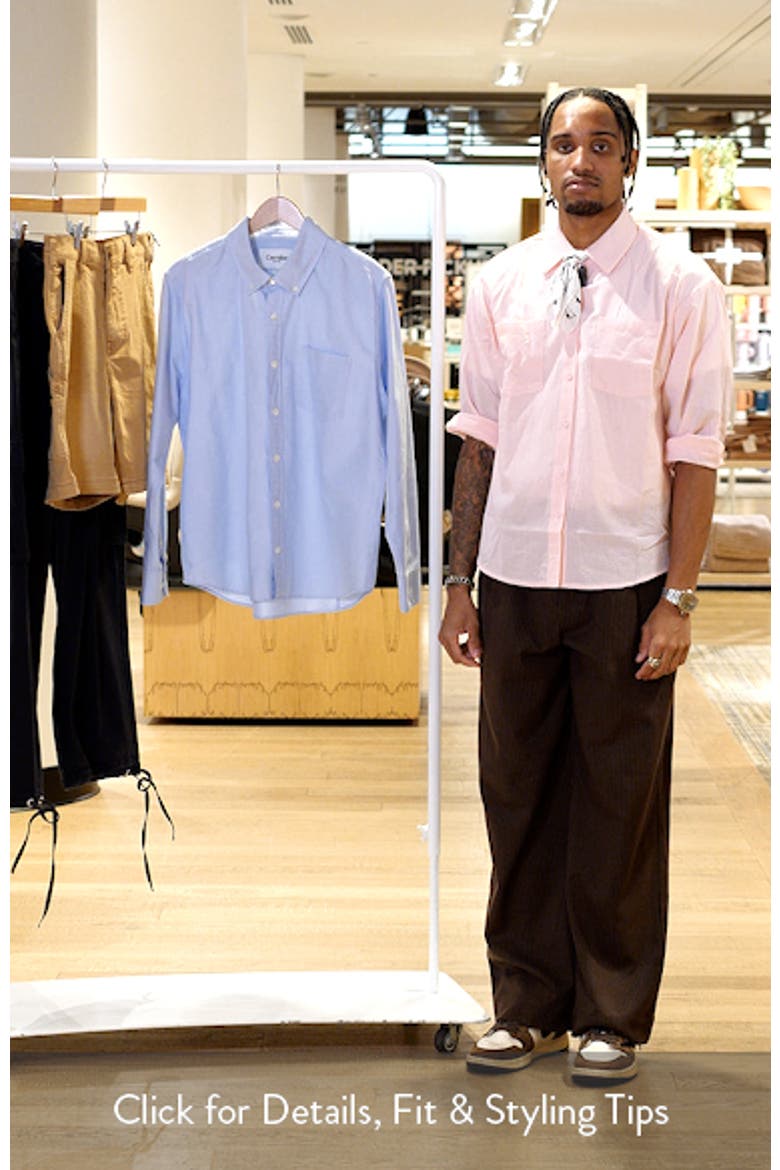 Light Blue Cotton Button-Down Oxford Shirt video