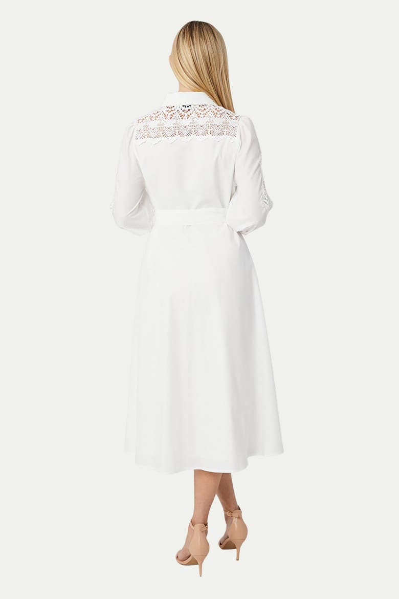 Petite Cotton Cutwork Detail Shirt Dress, Alternate, color, Ivory