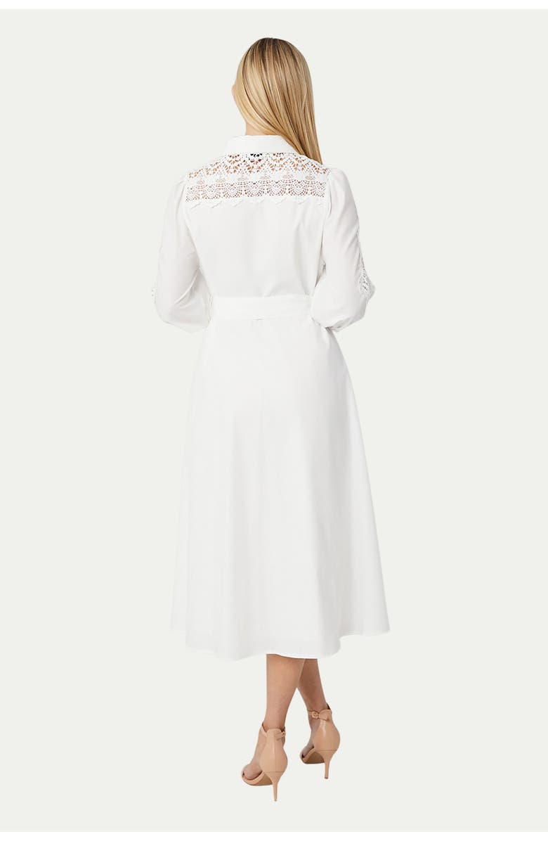 Wallis Petite Cotton Cutwork Detail Shirt Dress, Alternate, color, Ivory