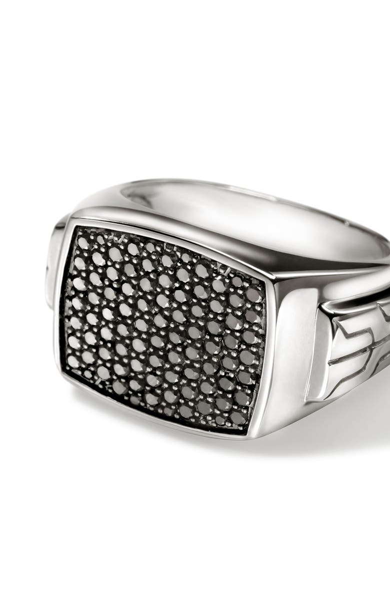 John Hardy Signet Ring, Alternate, color, Silver/Black Sapphire