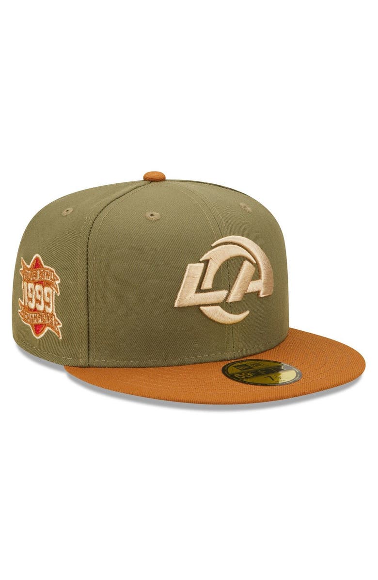 New Era Men's New Era Olive/Brown Los Angeles Rams Toasted Peanut 59FIFTY Fitted Hat, Main, color, 