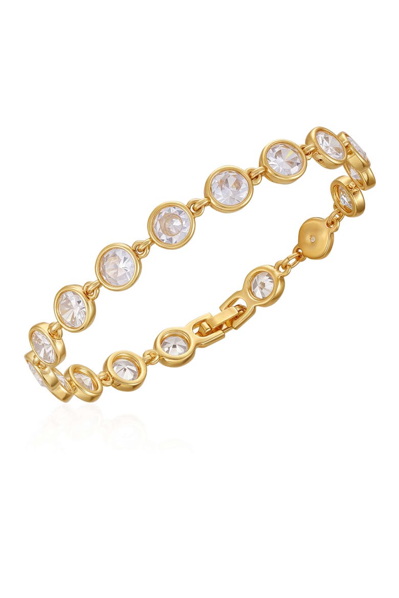 Cubic Zirconia Bezel Bracelet, Alternate, color, 14K Gold Plated