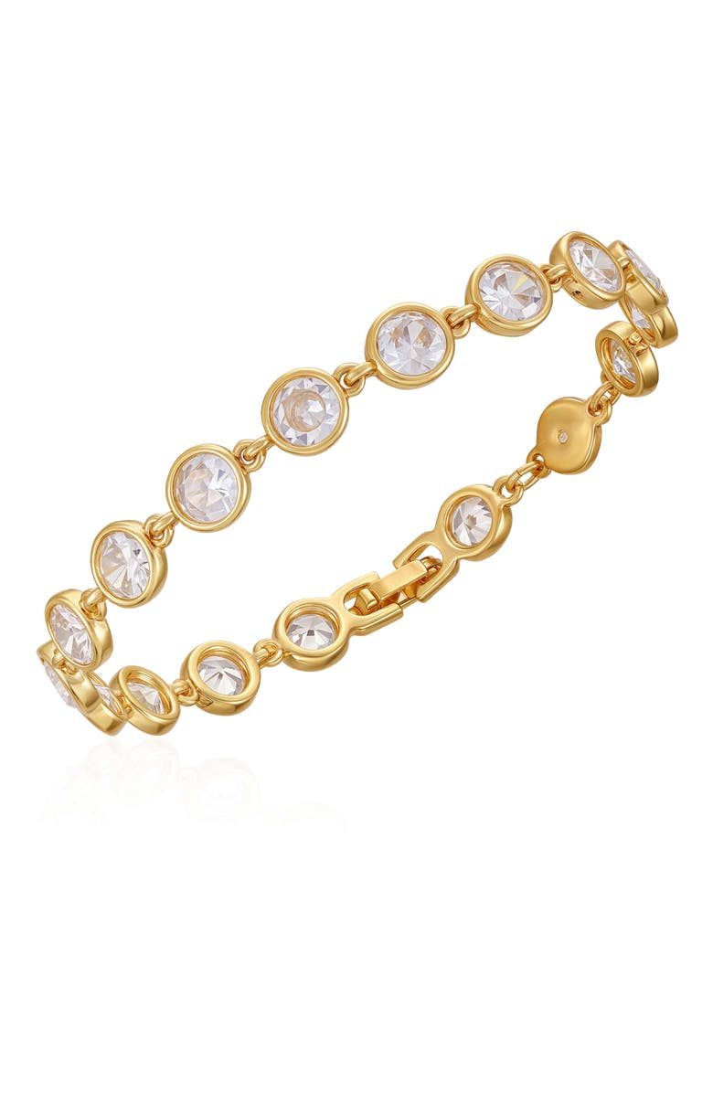 Vince Camuto Cubic Zirconia Bezel Bracelet, Alternate, color, 14K Gold Plated