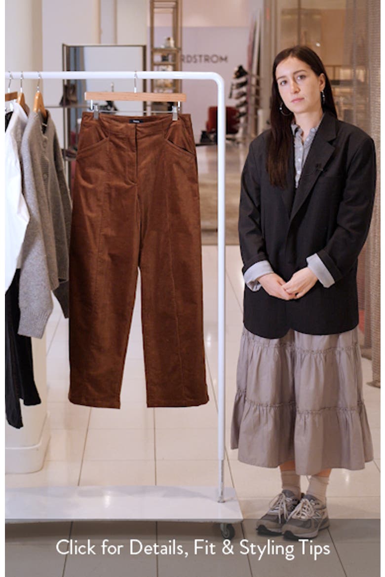 Front Seam Cotton Blend Corduroy Pants video