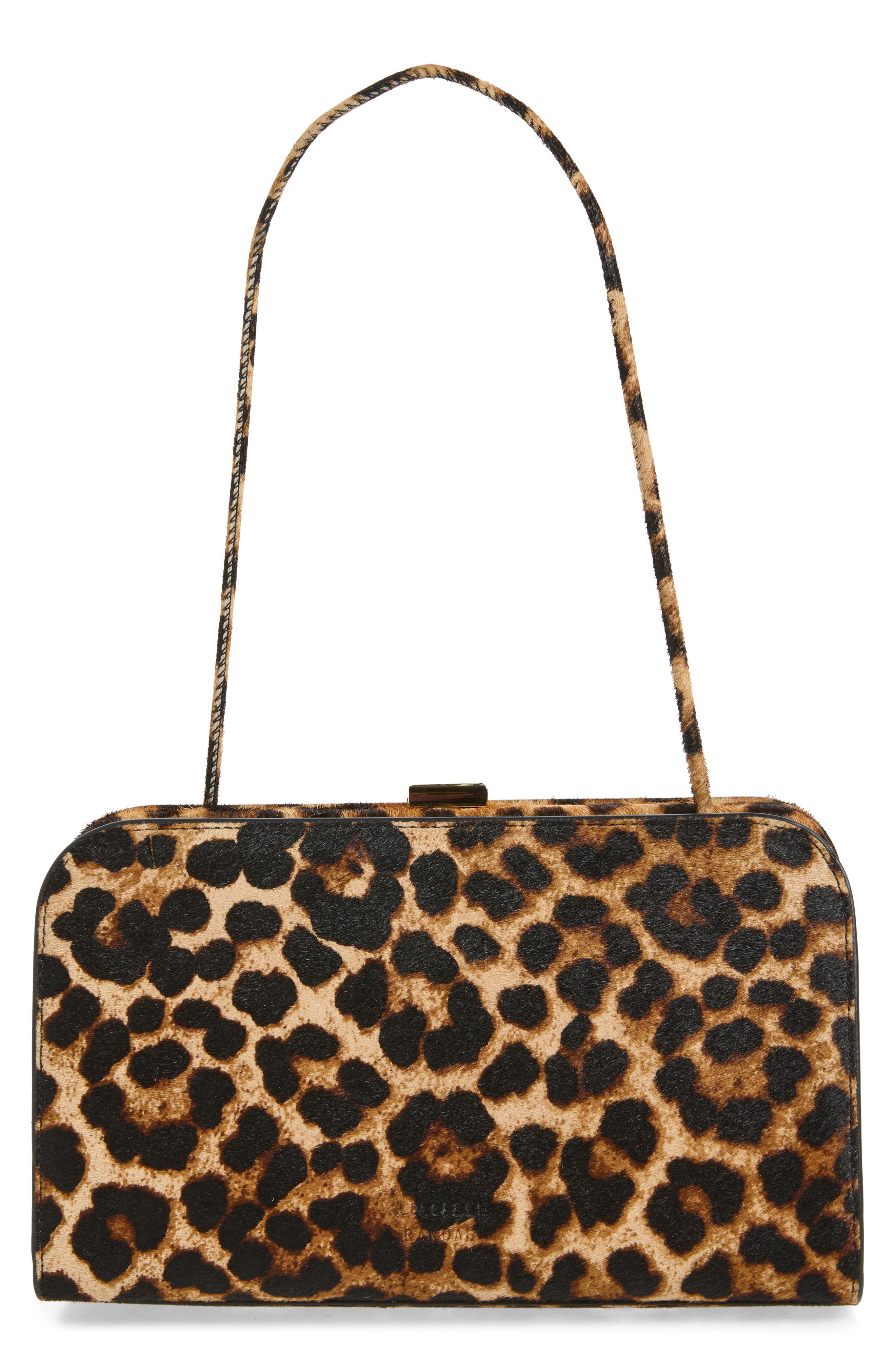 Zella Genuine Calf Hair Frame Clutch, Alternate, color, BRUSHED LEOPARD