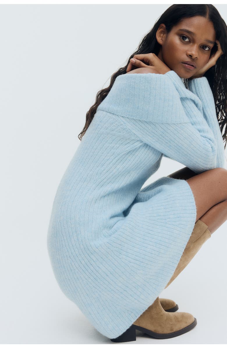 H&M Rib-knit Off-the-shoulder Dress, Alternate, color, 