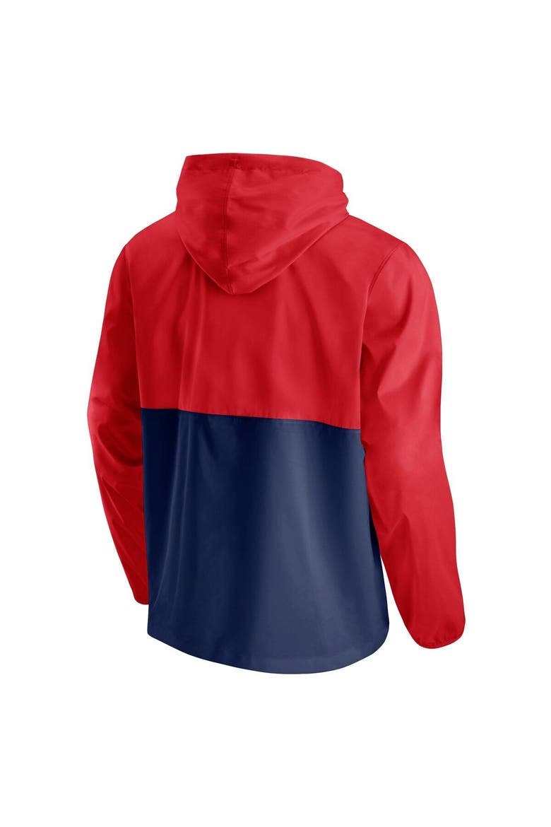 Men's Fanatics Branded Red/Navy Washington Capitals Thrill Seeker Anorak Half-Zip Jacket, Alternate, color, Red