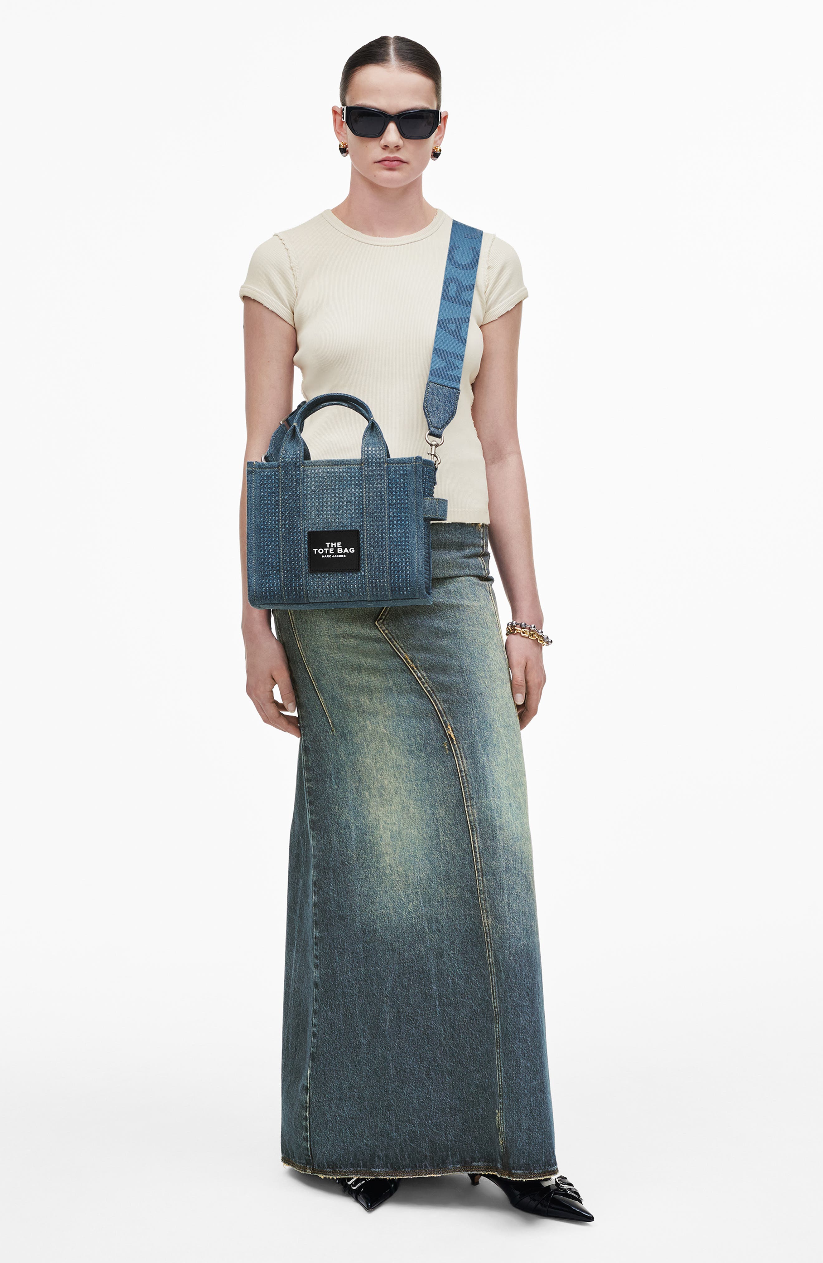 Marc Jacobs The Small Denim Tote, Alternate, color, 