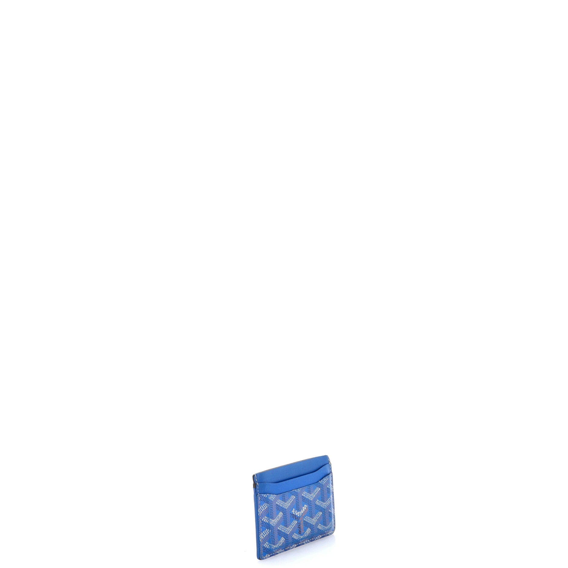 Saint Sulpice Card Holder Coated Canvas, Alternate, color, Blue