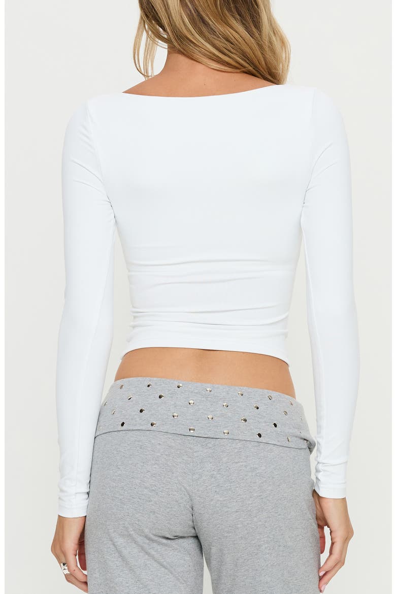 Evangelene Long Sleeve Crop Top, Alternate, color, WHITE