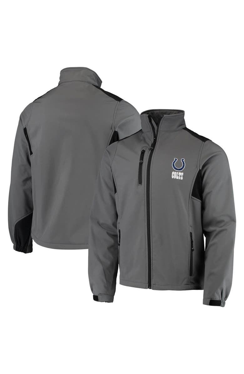 DUNBROOKE Men's Dunbrooke Charcoal Indianapolis Colts Circle Softshell Fleece Full-Zip Jacket, Main, color, 