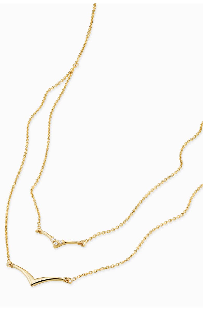 Oradina 14K Yellow Gold Fly High Layered Pendant Necklace, Alternate, color, Yellow Gold