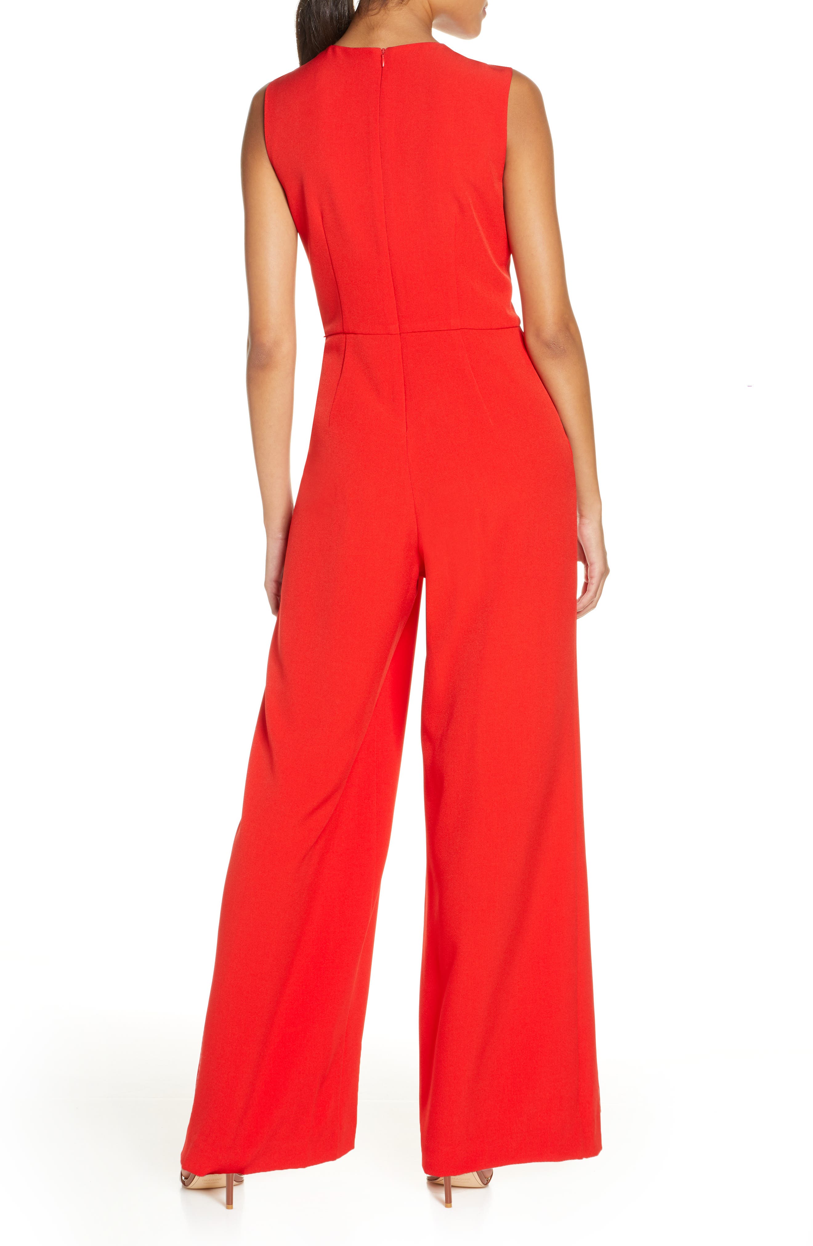 Donna Ricco Twist Keyhole Wide Leg Crepe Jumpsuit (Women) | Nordstromrack