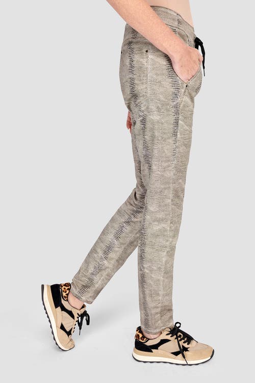 ALEMBIKA ALEMBIKA SNAKE SKIN PRINT SLIM-FIT STRETCH JEANS