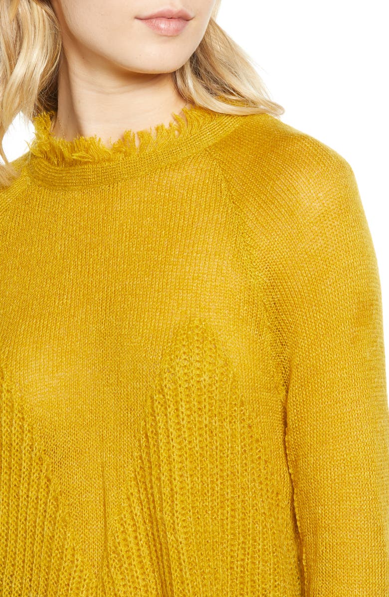 MOON RIVER Fringe Trim Sweater, Alternate, color, 