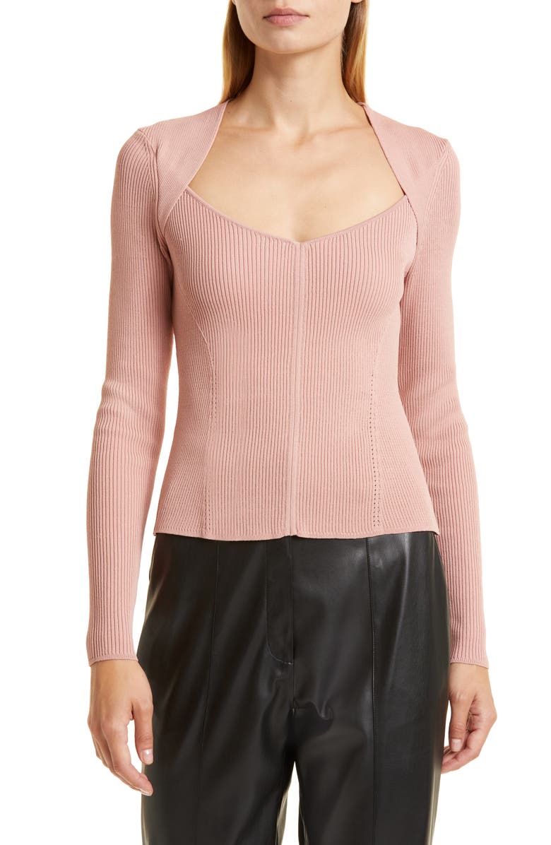 Donna Karan New York Ribbed Sweater, Main, color, Mauve
