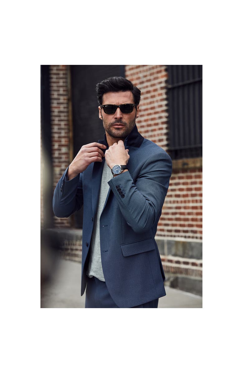 BULOVA Wilton GMT Automatic Leather Strap Watch, 43mm, Alternate, color, 