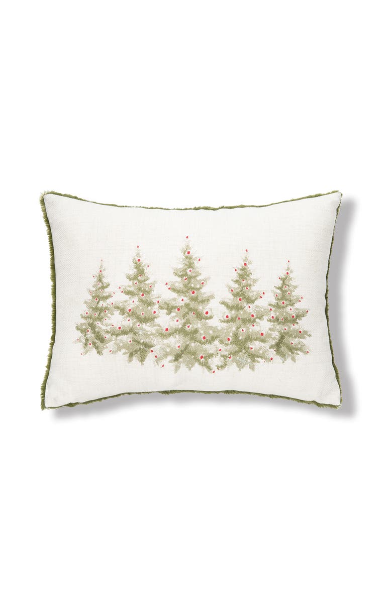 C&F Home Winter Trees Embellished Christmas Throw Pillow, 13" x 20", Main, color, Off-White