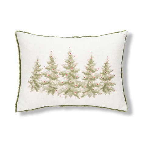 Winter Trees Embellished Mini Accent Pillow 13" x 20"