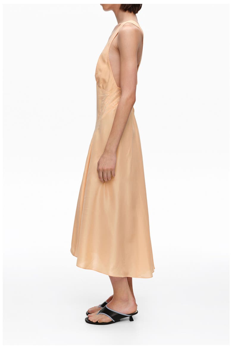 Silk Cross-Back Midi Dress, Alternate, color, ORANGE