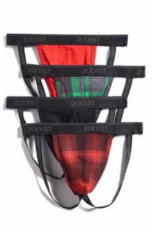 2(x)ist Assorted 4-Pack Stretch Cotton Jock Strap