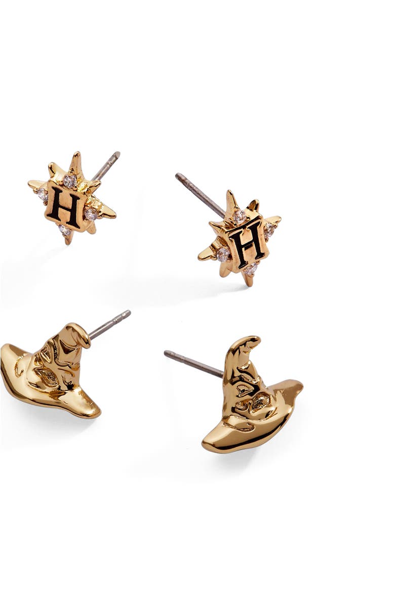 Alex and Ani Harry Potter Hogwarts & Sorting Hat Earring set of 2, Alternate, color, Gold