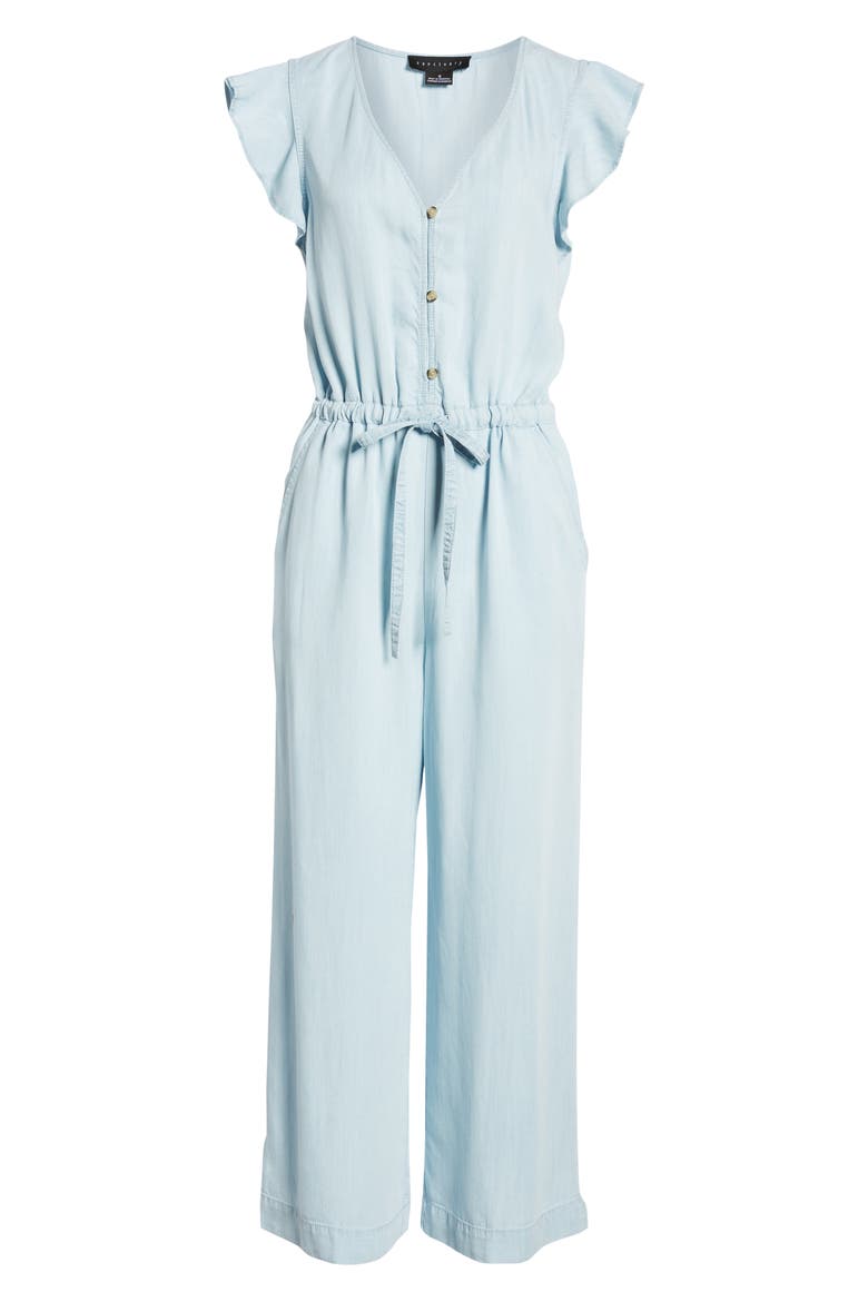 Mica Ruffle Sleeve Jumpsuit, Alternate, color, CATALINA WASH