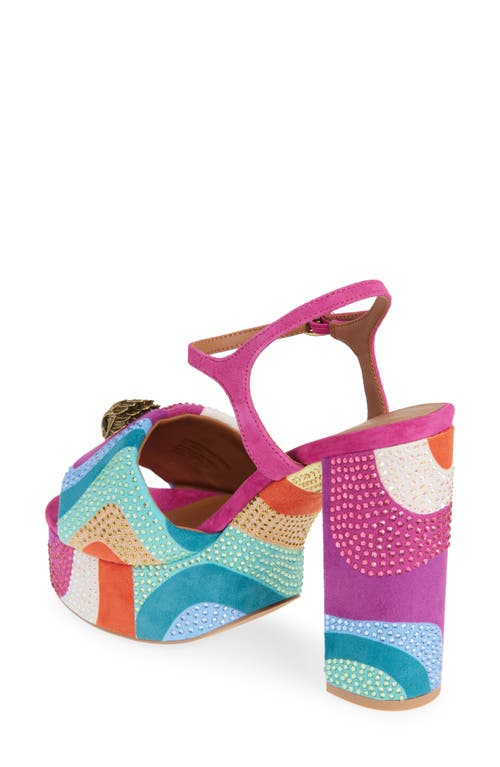Kurt Geiger London Kensington Ankle Strap Platform Sandal In Pink Multi