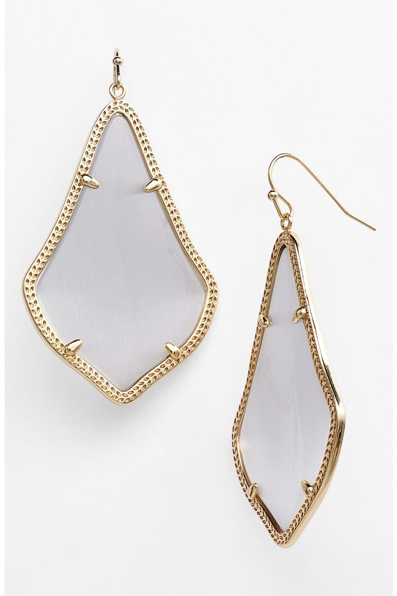 'Alexandra' Large Drop Earrings, Main, color, SLATE CATSEYE/ GOLD