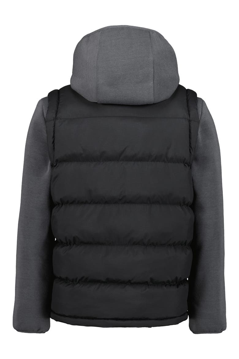 Kids' Water Repellent Mixed Media Jacket, Alternate, color, BLACK