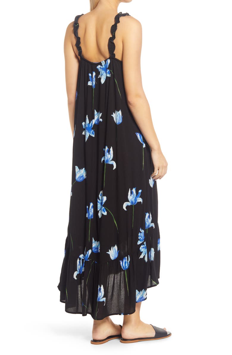 GIBSONLOOK High-Low Ruffle Edge Maxi Dress, Alternate, color, 