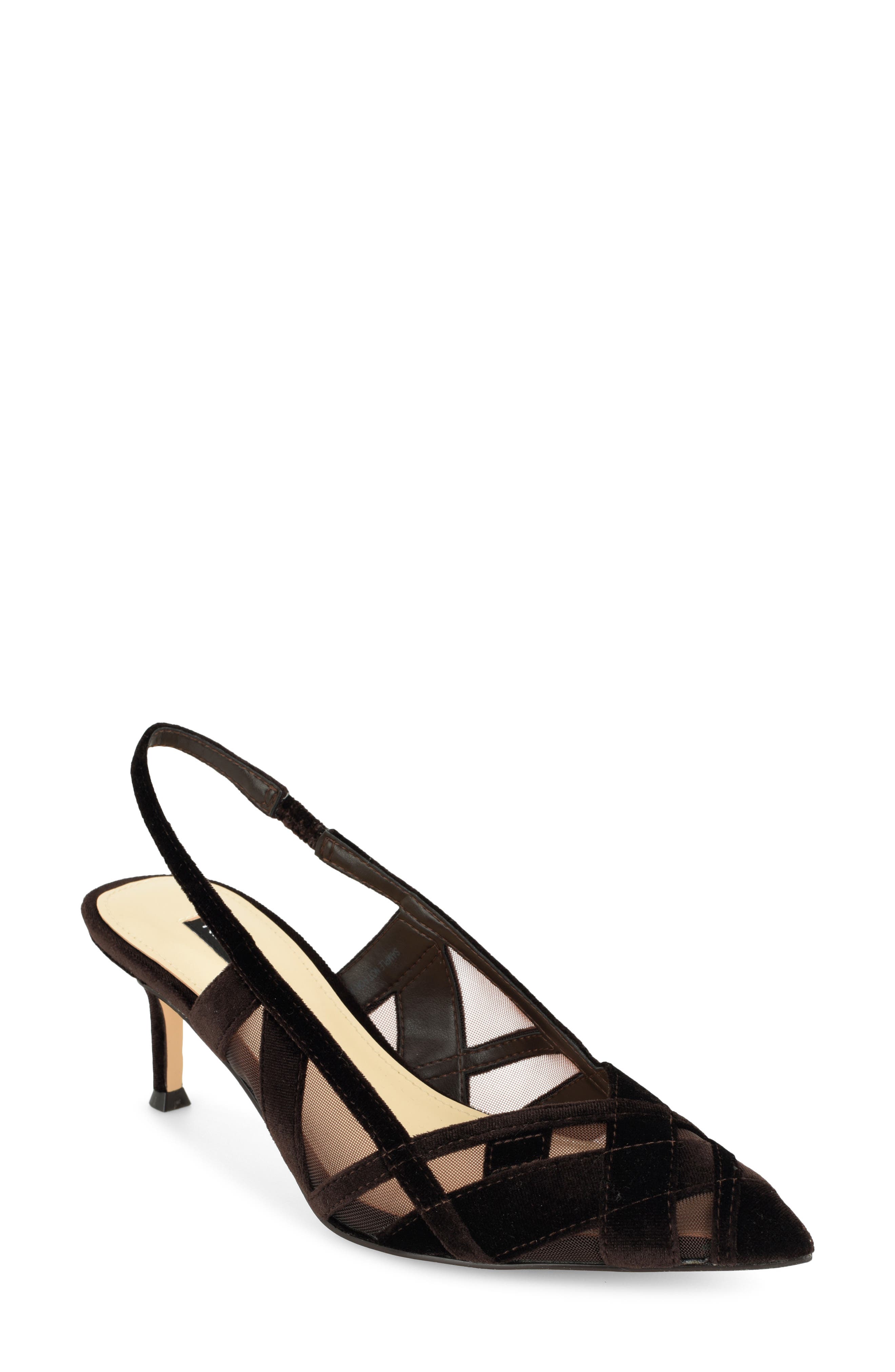 Ellite Slingback Pump, Main, color, DARK BROWN
