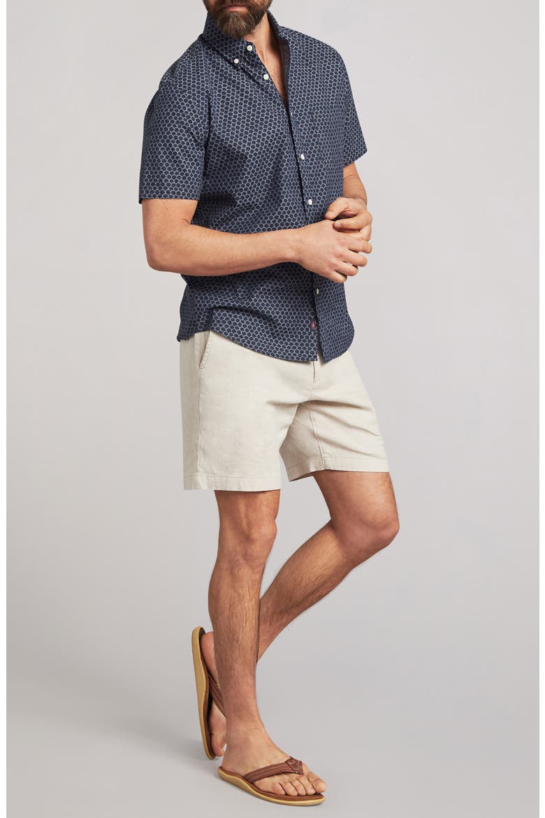 Playa Regular Fit Print Short Sleeve Button-Down Shirt, Alternate, color, MIDNIGHT FISHSCALE
