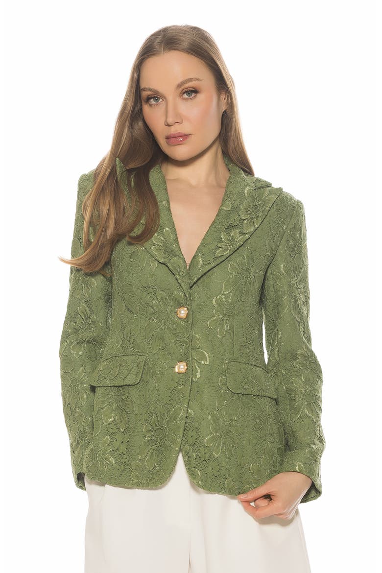 Nyx Lace Blazer, Alternate, color, GREEN