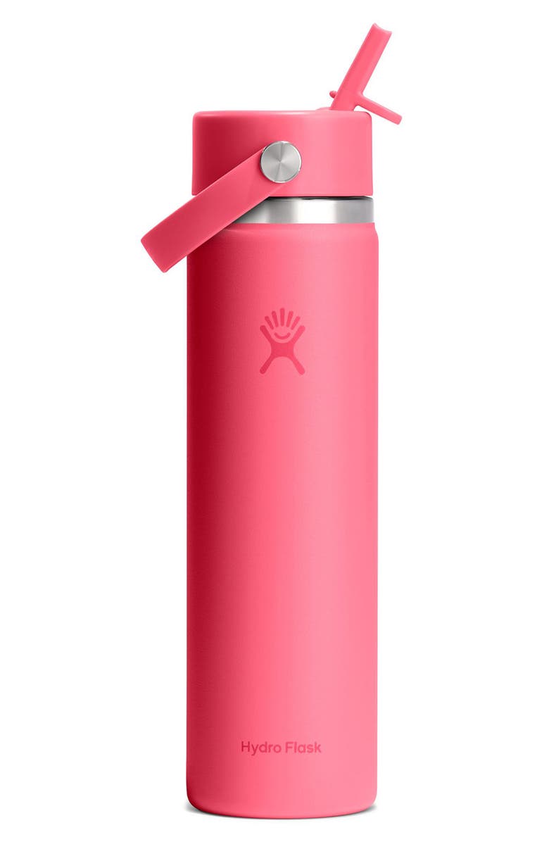 Hydro Flask 24-Ounce Wide Mouth Flex Straw Cap Water Bottle, Main, color, Popstar Pink