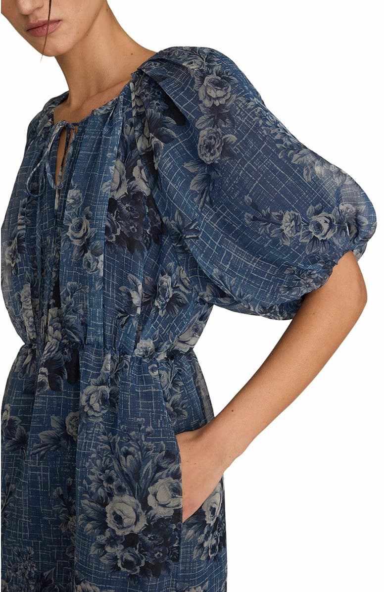 Rebecca Taylor Emblem Fleur Bubble Pencil Dress, Alternate, color, Dusk Combo