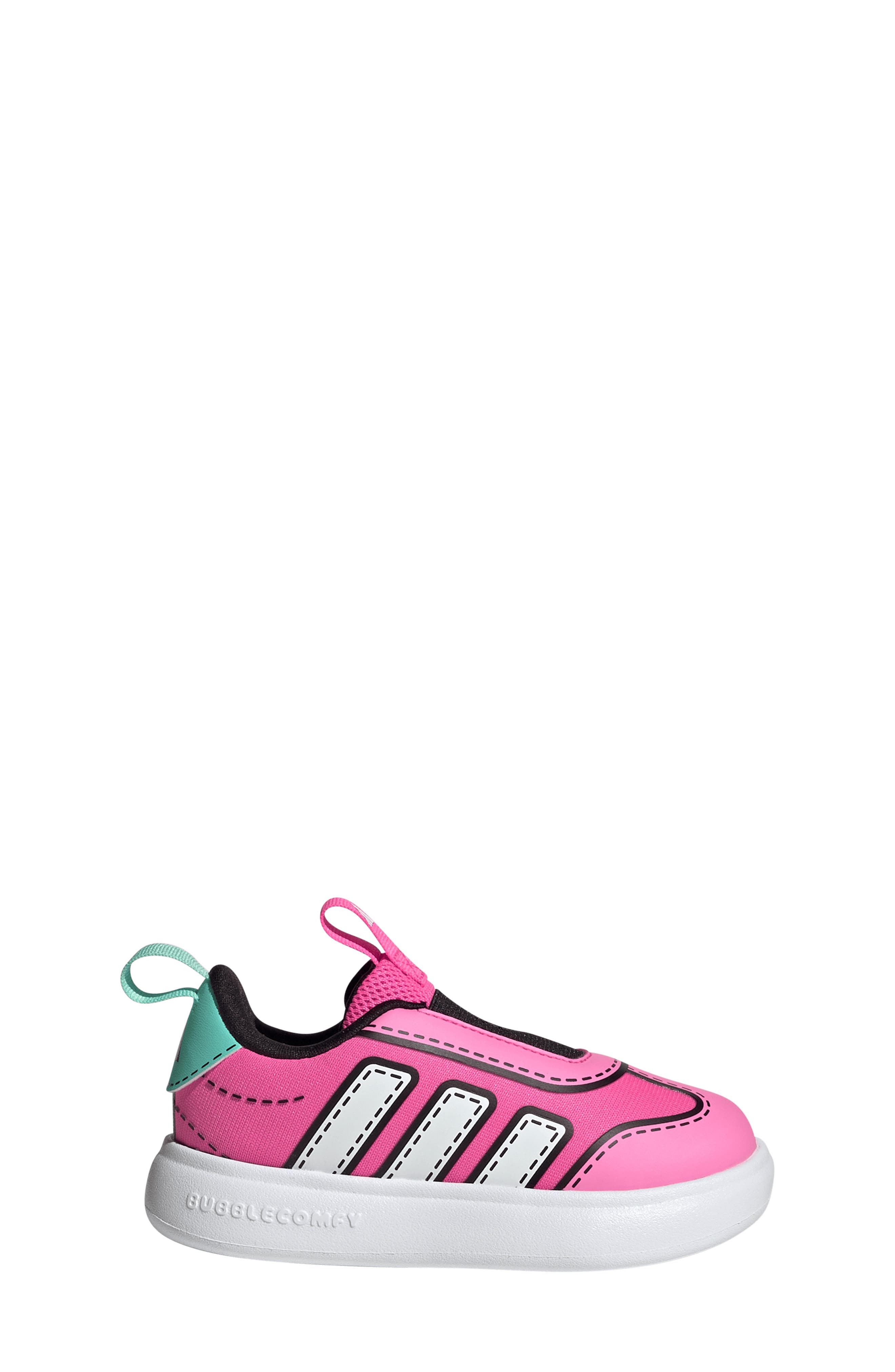 adidas Kids' Bubblecomfy Knit Sneaker, Alternate, color, Lucid Pink/ White/ Aqua