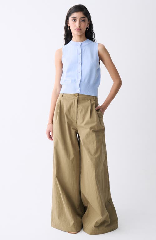 Deluc Amanda Sleeveless Knit Cardigan Vest In Light Blue In Light Blue