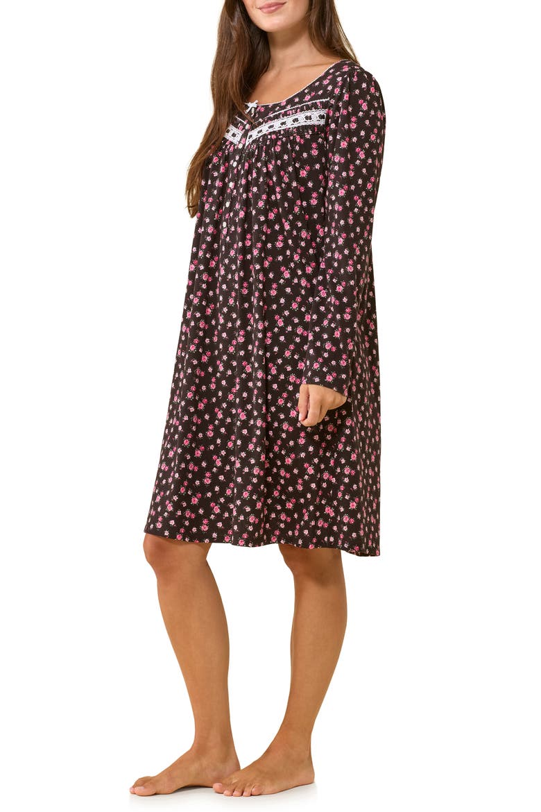 Cotton Jersey Nightgown, Alternate, color, BLKGRD FLR