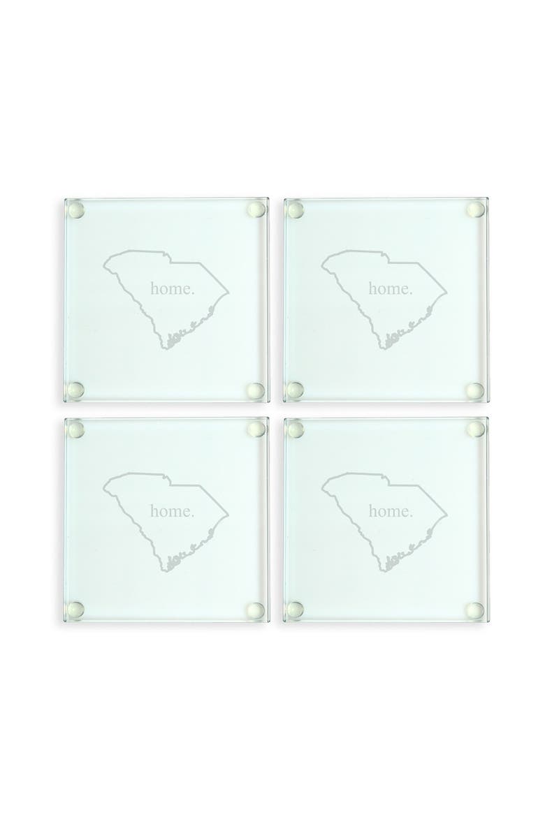 'Home State' Glass Coasters, Main, color, SOUTH CAROLINA