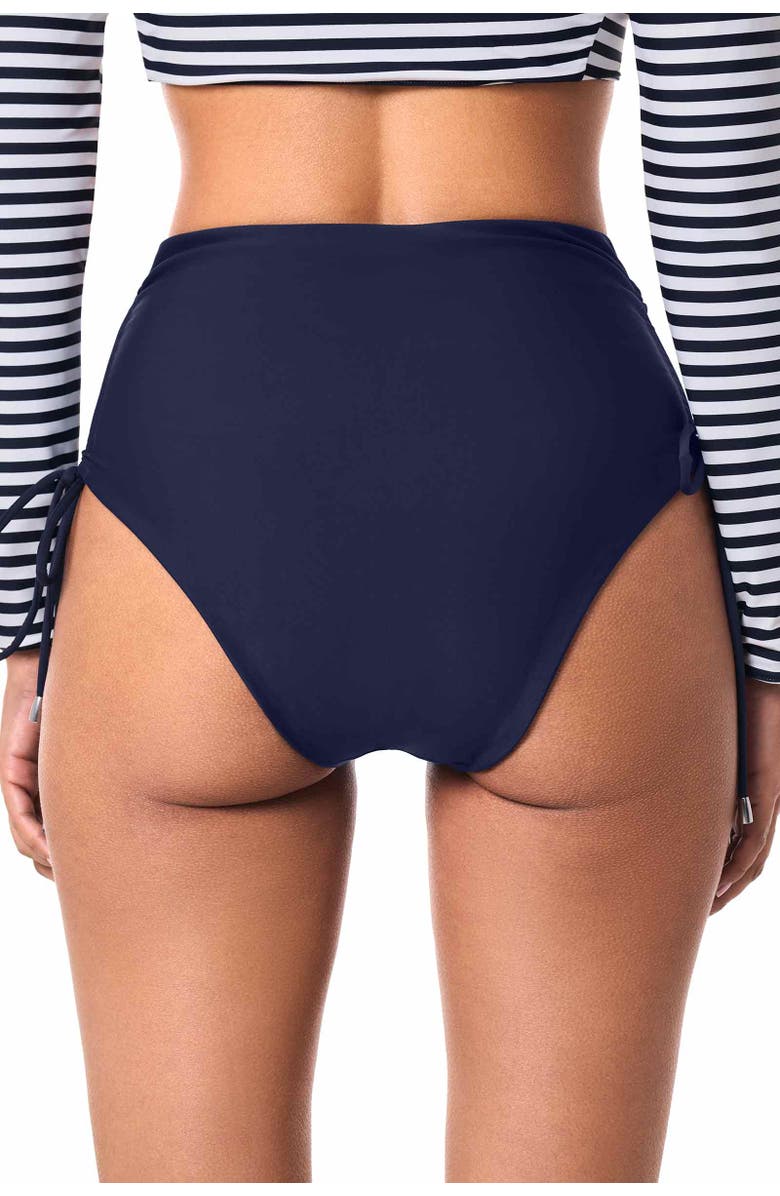 Coolibar Women's Reversible Ruche Swim Bottoms - UPF 50+ Sun Protection - Myrtle, Alternate, color, Navy Reversible