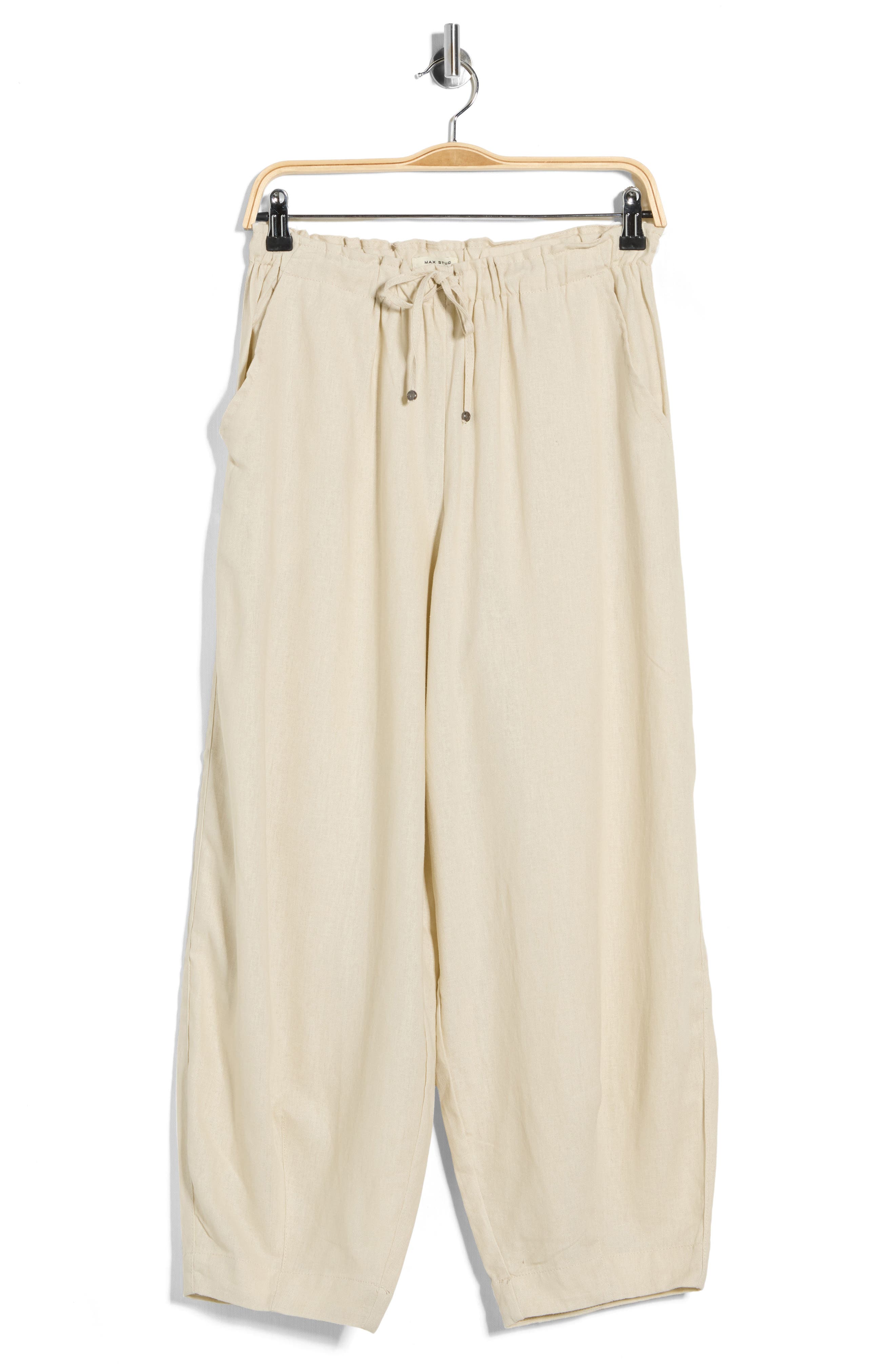 MAX STUDIO Cropped Drawstring Pants
