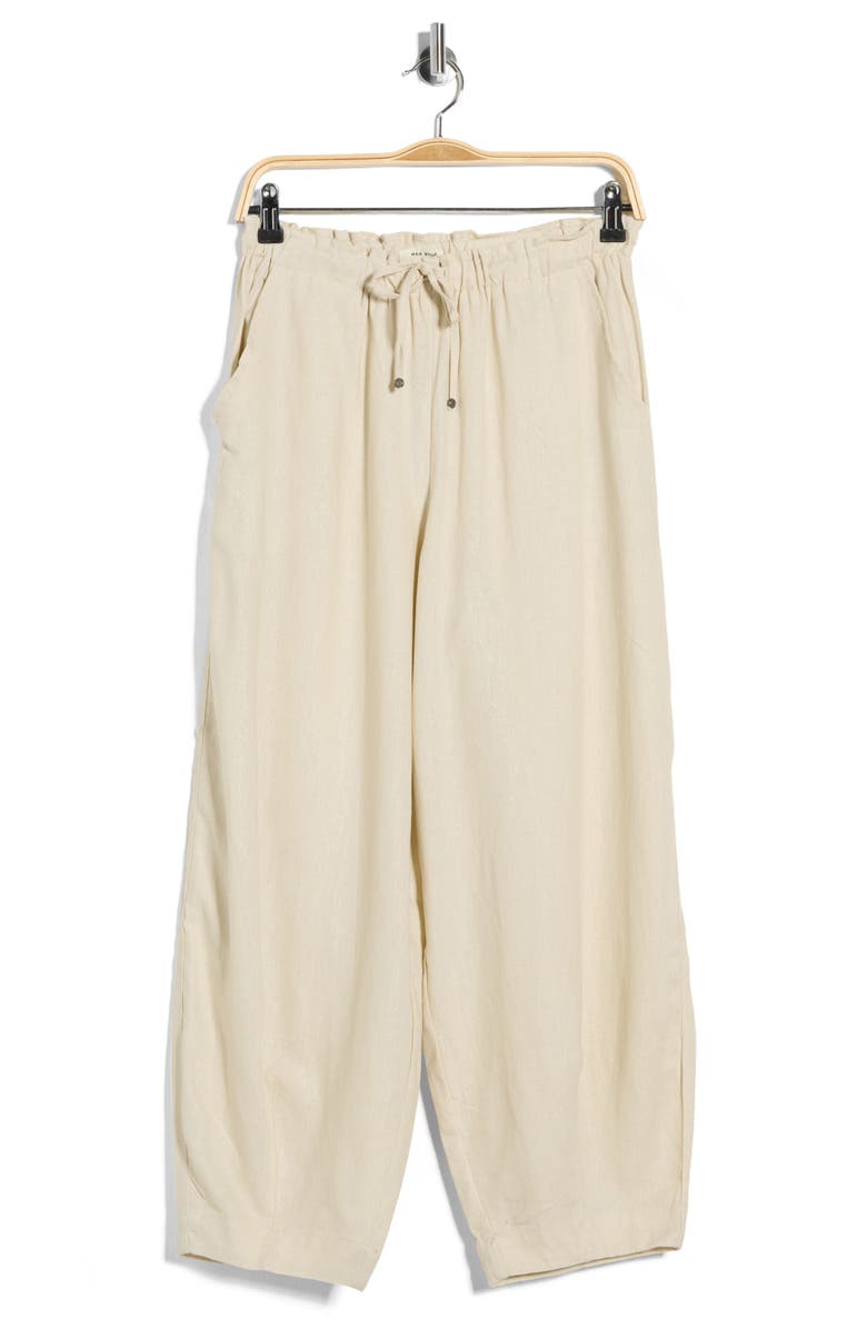 MAX STUDIO Cropped Drawstring Pants, Alternate, color, Natural