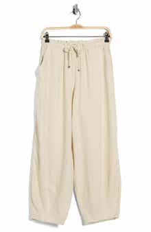 MAX STUDIO Cropped Drawstring Pants
