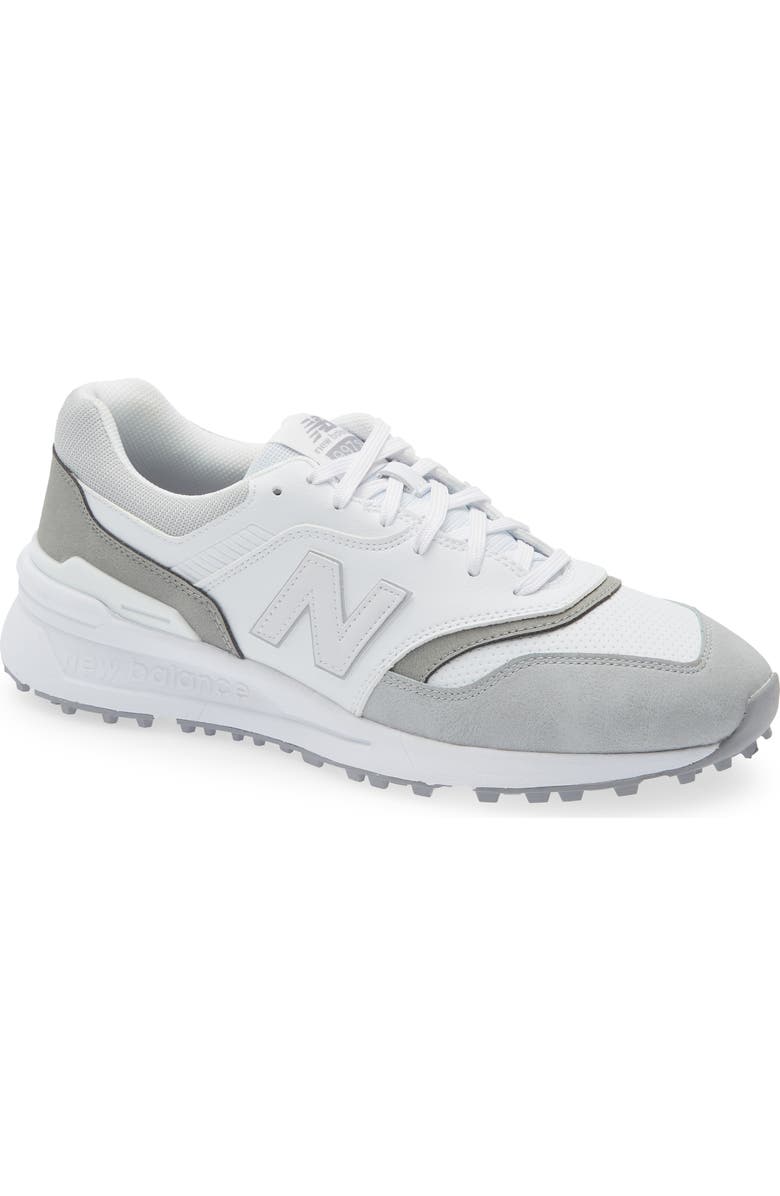 New Balance 997 SL Waterproof Spikeless Golf Shoe, Main, color, Light Grey
